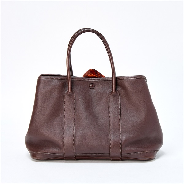 HERMES ガーデンパーティ ツイリーTPM 2005年 □I ハンドバッグ ハバナ シルバー ヴォースイフトの画像1