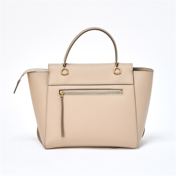 CELINE ベルトバッグ マイクロ ハンドバッグ ベージュ ゴールド レザーの画像2