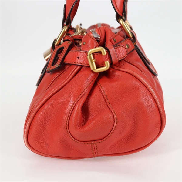 Chloe パディントンハンドバッグ レッド ゴールド レザーの画像2