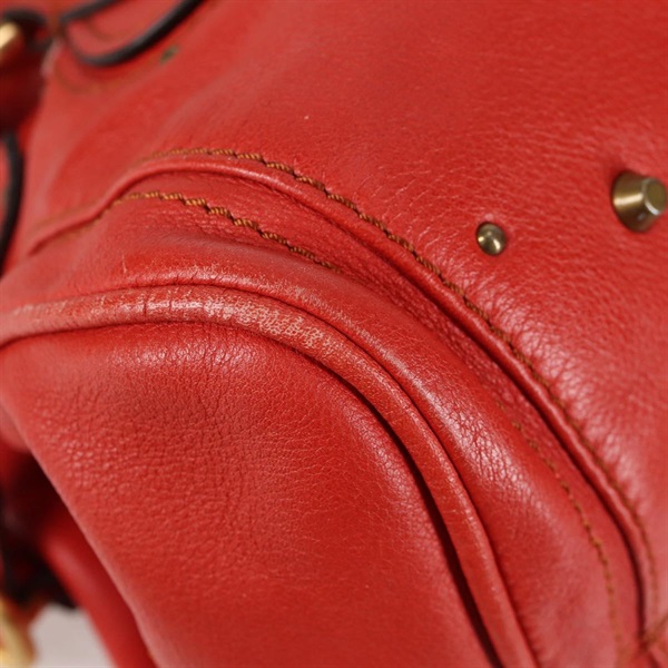 Chloe パディントンハンドバッグ レッド ゴールド レザーの画像5