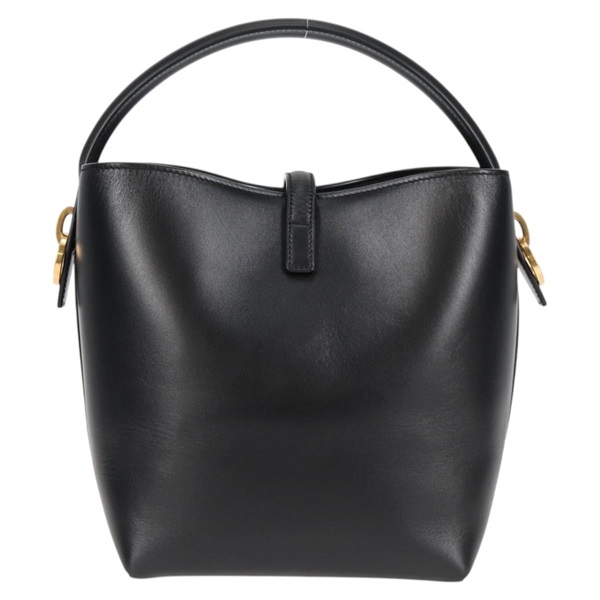 SAINT LAURENT le 37  スモール ハンドバッグ ブラック ゴールド シャイニーレザーの画像1