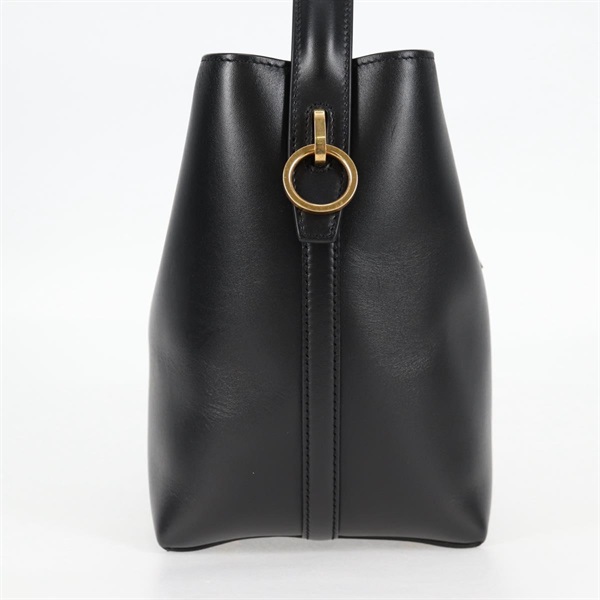 SAINT LAURENT le 37  スモール ハンドバッグ ブラック ゴールド シャイニーレザーの画像3