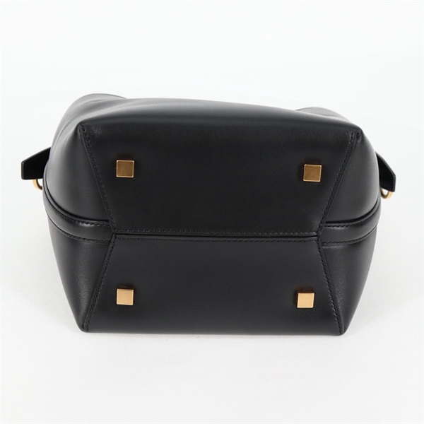 SAINT LAURENT le 37  スモール ハンドバッグ ブラック ゴールド シャイニーレザーの画像5