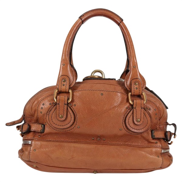 Chloe パディントン ハンドバッグ ブラウン ゴールド レザーの画像1