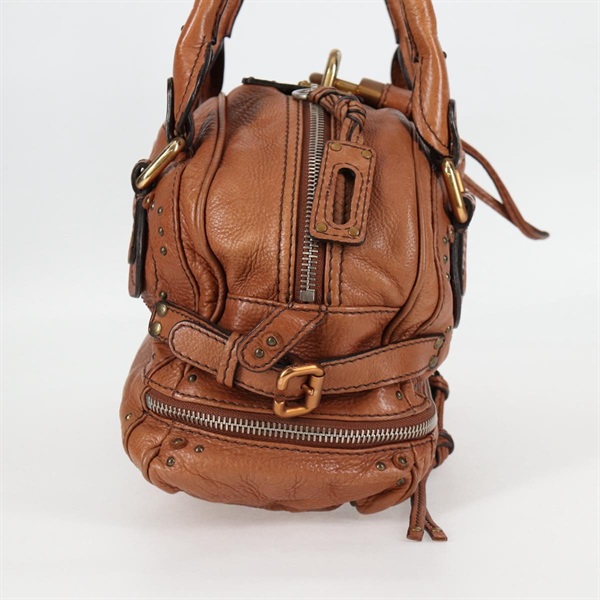 Chloe パディントン ハンドバッグ ブラウン ゴールド レザーの画像3