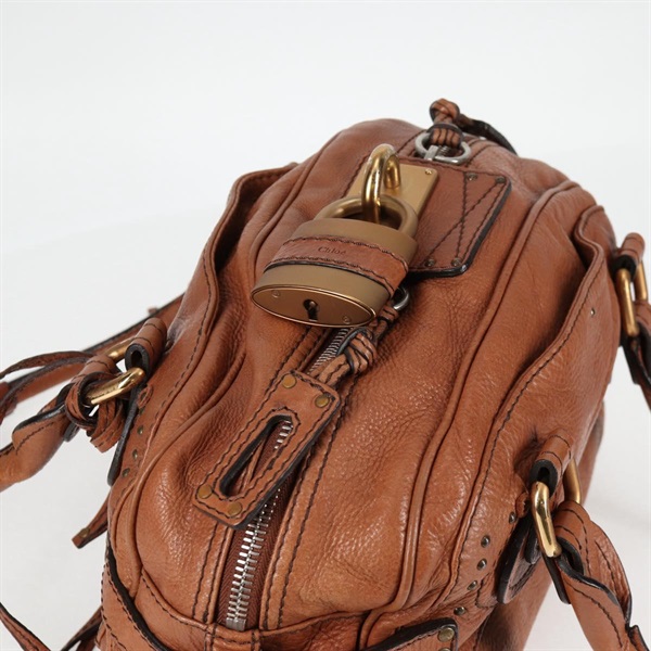 Chloe パディントン ハンドバッグ ブラウン ゴールド レザーの画像4