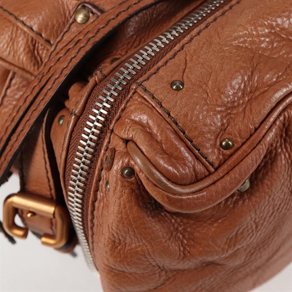 Chloe パディントン ハンドバッグ ブラウン ゴールド レザーの画像6