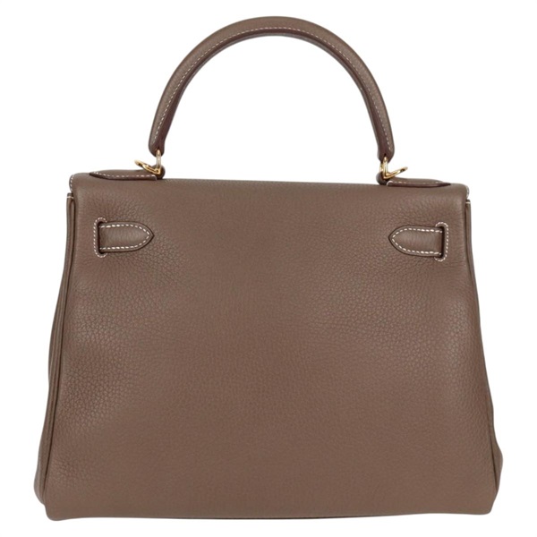 HERMES ケリー 28 2021年 Z ハンドバッグ エトゥープ ゴールド トゴの画像1