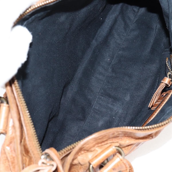 BALENCIAGA ファースト ハンドバッグ 103208 ブラウン マットゴールド レザーの画像4