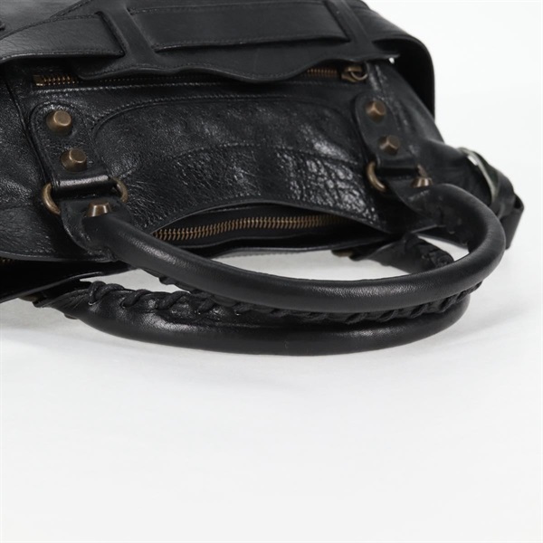 BALENCIAGA ファースト ハンドバッグ 103208 ブラック マットゴールド レザーの画像4