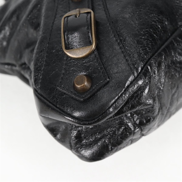 BALENCIAGA ファースト ハンドバッグ 103208 ブラック マットゴールド レザーの画像5