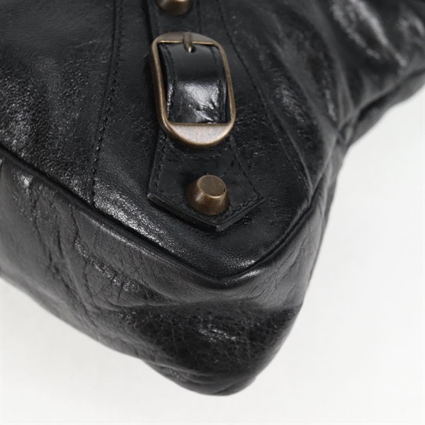 BALENCIAGA ファースト ハンドバッグ 103208 ブラック マットゴールド レザーの画像6