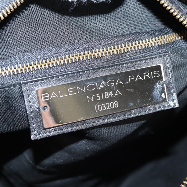 BALENCIAGA ファースト ハンドバッグ 103208 ブラック マットゴールド レザーの画像7