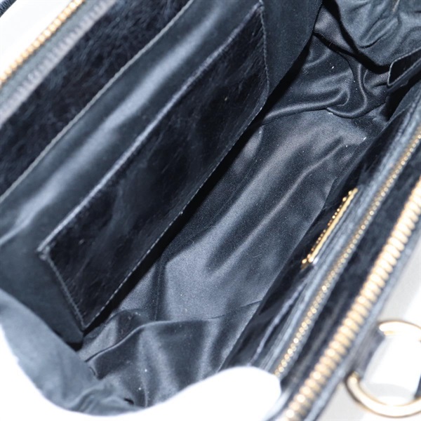 MIU MIU マテラッセ ハンドバッグ ブラック ゴールド レザーの画像7