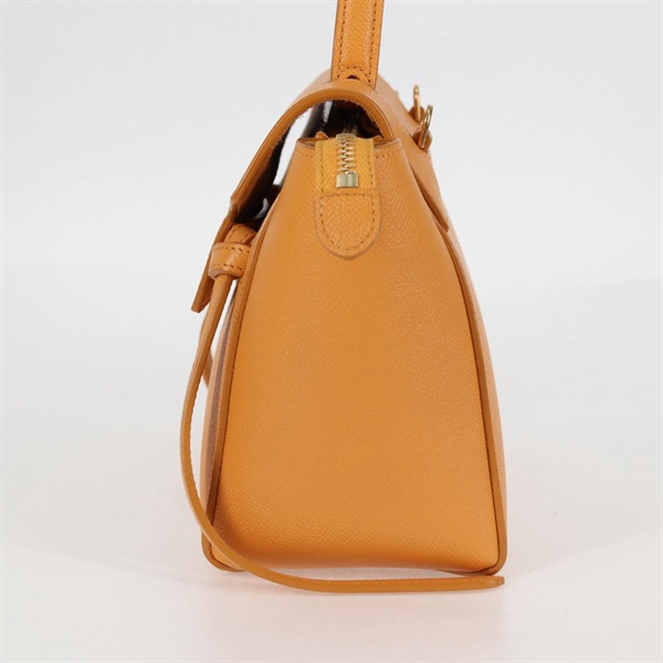 CELINE ベルトバッグ ナノ ハンドバッグ イエロー ゴールド グレインドカーフの画像3