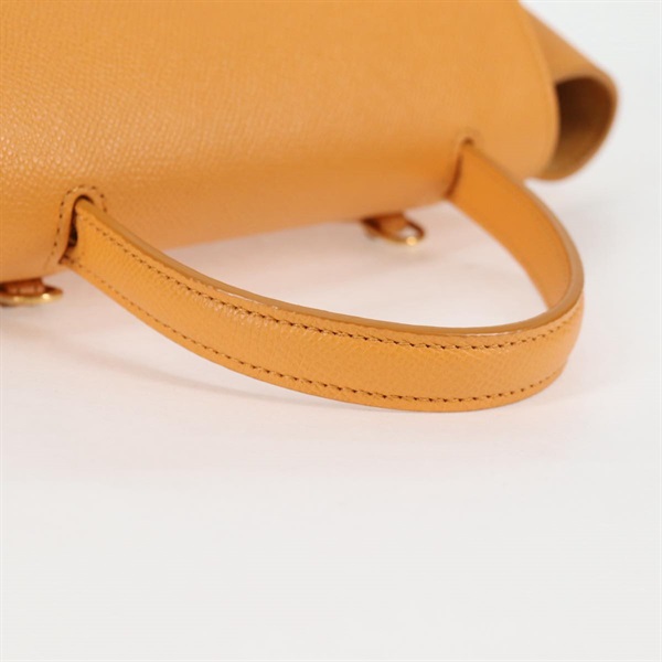 CELINE ベルトバッグ ナノ ハンドバッグ イエロー ゴールド グレインドカーフの画像6