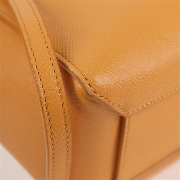CELINE ベルトバッグ ナノ ハンドバッグ イエロー ゴールド グレインドカーフの画像9