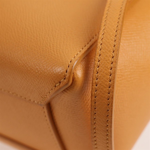 CELINE ベルトバッグ ナノ ハンドバッグ イエロー ゴールド グレインドカーフの画像10