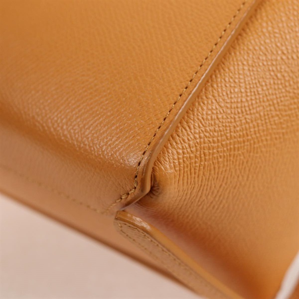 CELINE ベルトバッグ ナノ ハンドバッグ イエロー ゴールド グレインドカーフの画像12