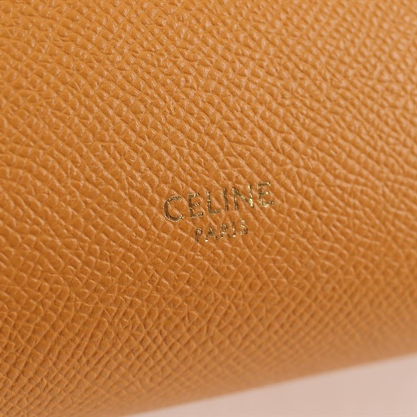 CELINE ベルトバッグ ナノ ハンドバッグ イエロー ゴールド グレインドカーフの画像13