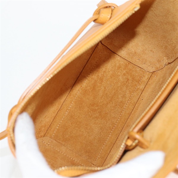 CELINE ベルトバッグ ナノ ハンドバッグ イエロー ゴールド グレインドカーフの画像17