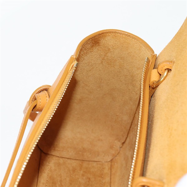CELINE ベルトバッグ ナノ ハンドバッグ イエロー ゴールド グレインドカーフの画像18