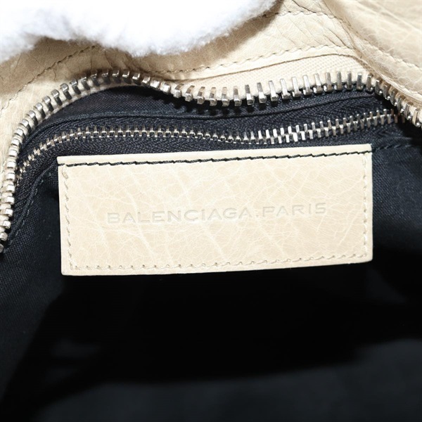 BALENCIAGA ジャイアント シティ カバード ハンドバッグ ベージュ シルバー レザーの画像18