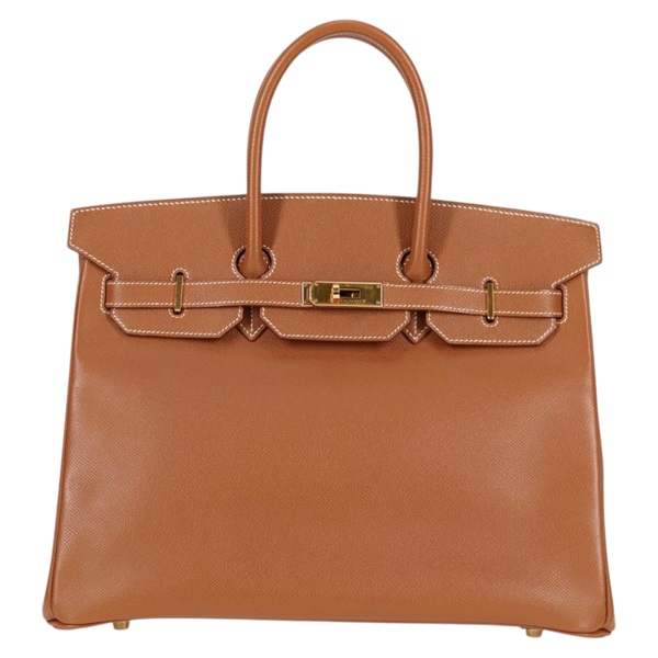 HERMES バーキン 35 1997年 □A ハンドバッグ ゴールド ゴールド クシュベルの画像1