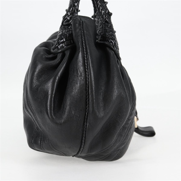 LOEWE スパイバッグ ハンドバッグ ブラック ゴールド レザーの画像4