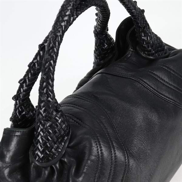 LOEWE スパイバッグ ハンドバッグ ブラック ゴールド レザーの画像5