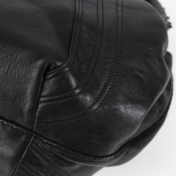 LOEWE スパイバッグ ハンドバッグ ブラック ゴールド レザーの画像12