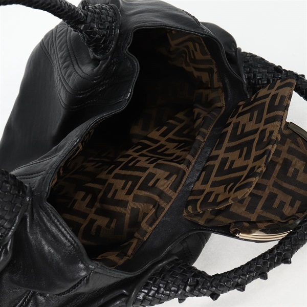 LOEWE スパイバッグ ハンドバッグ ブラック ゴールド レザーの画像15