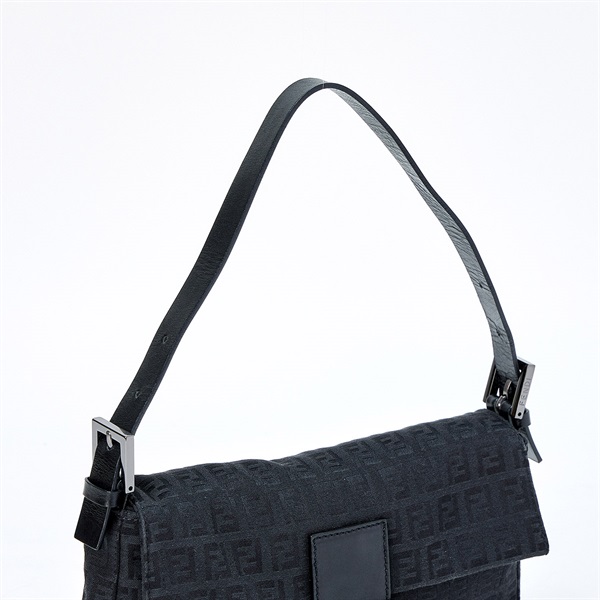 FENDI マンマバゲット ズッキーノ ショルダーバッグ ブラック マットシルバー キャンバスの画像3