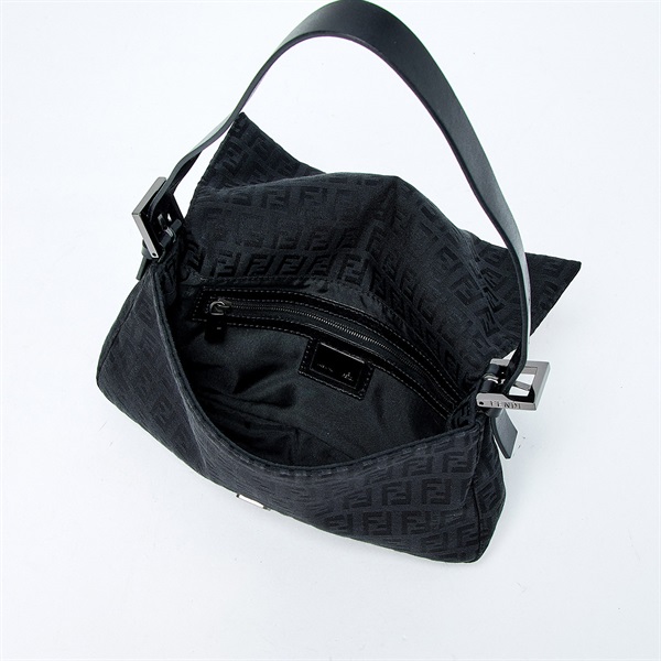 FENDI マンマバゲット ズッキーノ ショルダーバッグ ブラック マットシルバー キャンバスの画像6