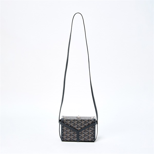 GOYARD ミノディエールトランクバッグ  ショルダーバッグ ブラック ブラウン シルバー PVCの画像3