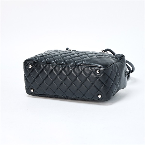 CHANEL カンボン ボストン 2006年 ショルダーバッグ ブラック シルバー ラムスキンの画像5