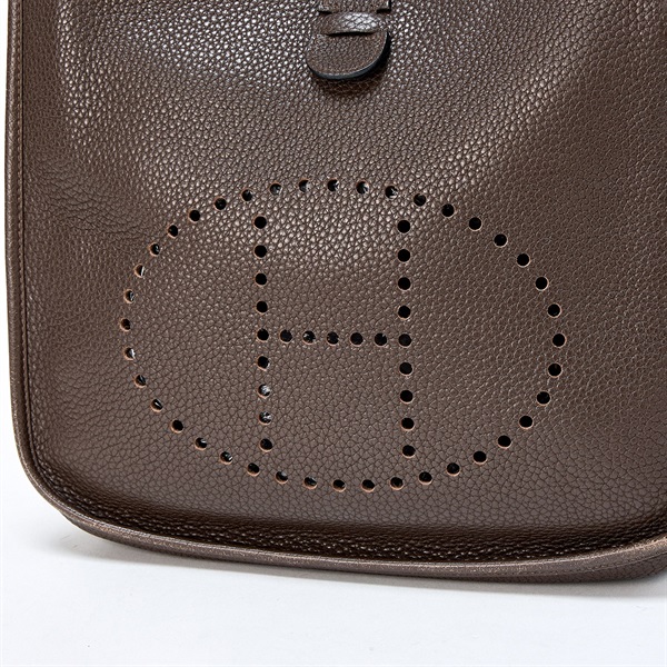 HERMES エヴリン3 GM 2010年 □N ショルダーバッグ ショコラ シルバー トリヨンクレマンスの画像4