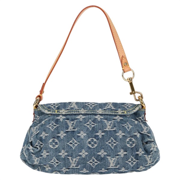 LOUIS VUITTON プリーティ ミニ ショルダーバッグ ブルー ゴールド デニムの画像1