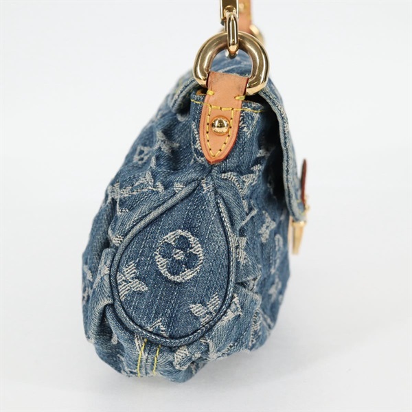 LOUIS VUITTON プリーティ ミニ ショルダーバッグ ブルー ゴールド デニムの画像3