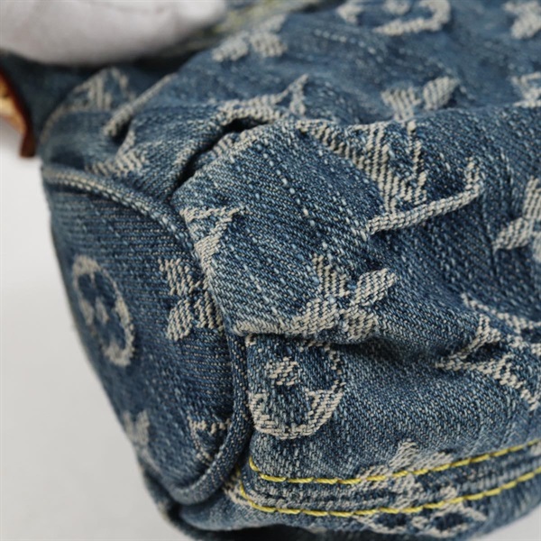 LOUIS VUITTON プリーティ ミニ ショルダーバッグ ブルー ゴールド デニムの画像5