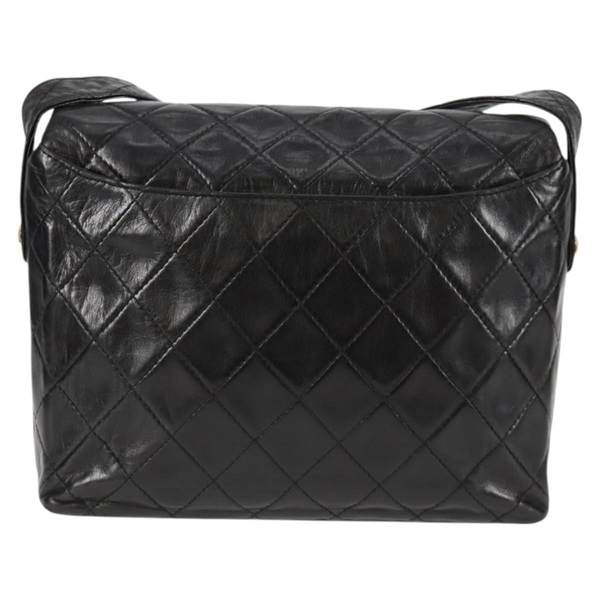 CHANEL マトラッセ ショルダーバッグ ブラック ゴールド ラムスキンの画像1