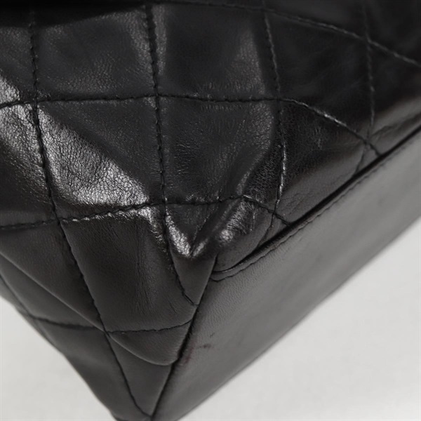 CHANEL マトラッセ ショルダーバッグ ブラック ゴールド ラムスキンの画像5