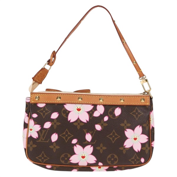 LOUIS VUITTON モノグラム チェリーブロッサム ポシェットアクセソワール ショルダーバッグ M92006  ブラウン ピンク ゴールド PVCの画像1