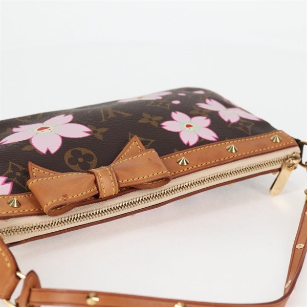 LOUIS VUITTON モノグラム チェリーブロッサム ポシェットアクセソワール ショルダーバッグ M92006  ブラウン ピンク ゴールド PVCの画像4