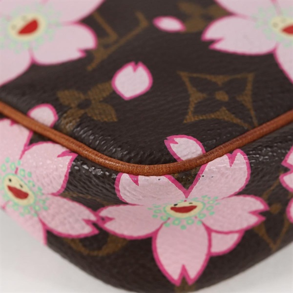 LOUIS VUITTON モノグラム チェリーブロッサム ポシェットアクセソワール ショルダーバッグ M92006  ブラウン ピンク ゴールド PVCの画像6