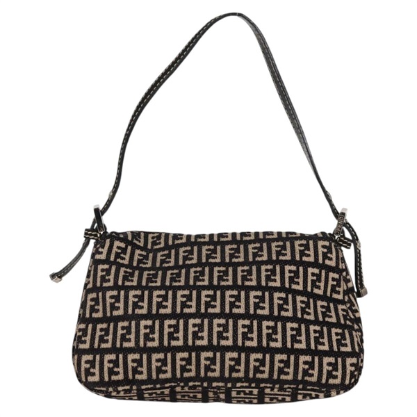FENDI マンマバゲット ミニ ショルダーバッグ ベージュ ブラウン シルバー キャンバスの画像1