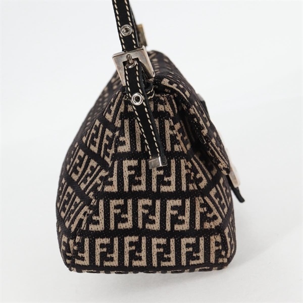 FENDI マンマバゲット ミニ ショルダーバッグ ベージュ ブラウン シルバー キャンバスの画像3
