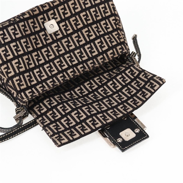 FENDI マンマバゲット ミニ ショルダーバッグ ベージュ ブラウン シルバー キャンバスの画像4