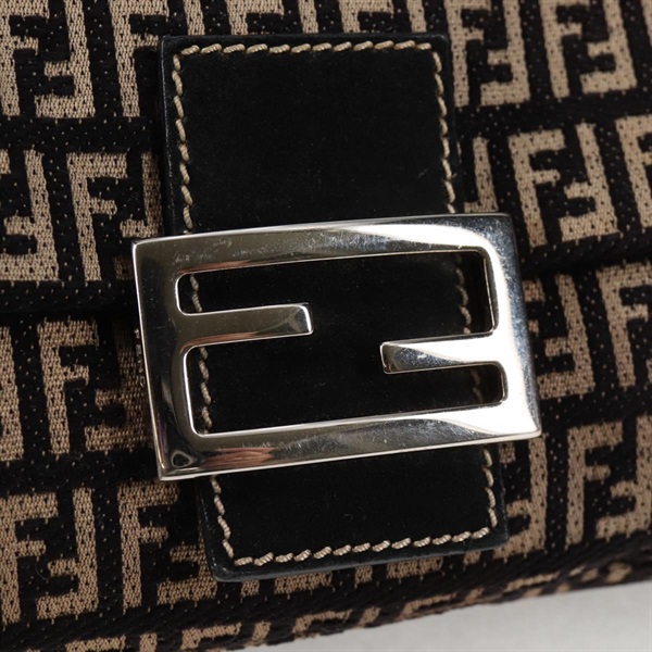 FENDI マンマバゲット ミニ ショルダーバッグ ベージュ ブラウン シルバー キャンバスの画像5