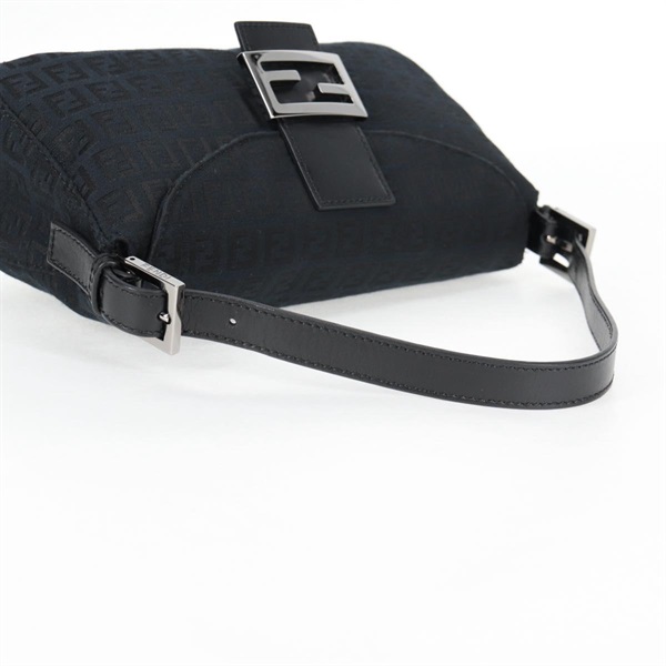 FENDI マンマバゲット ズッキーノ ショルダーバッグ ブラック シルバー キャンバスの画像4